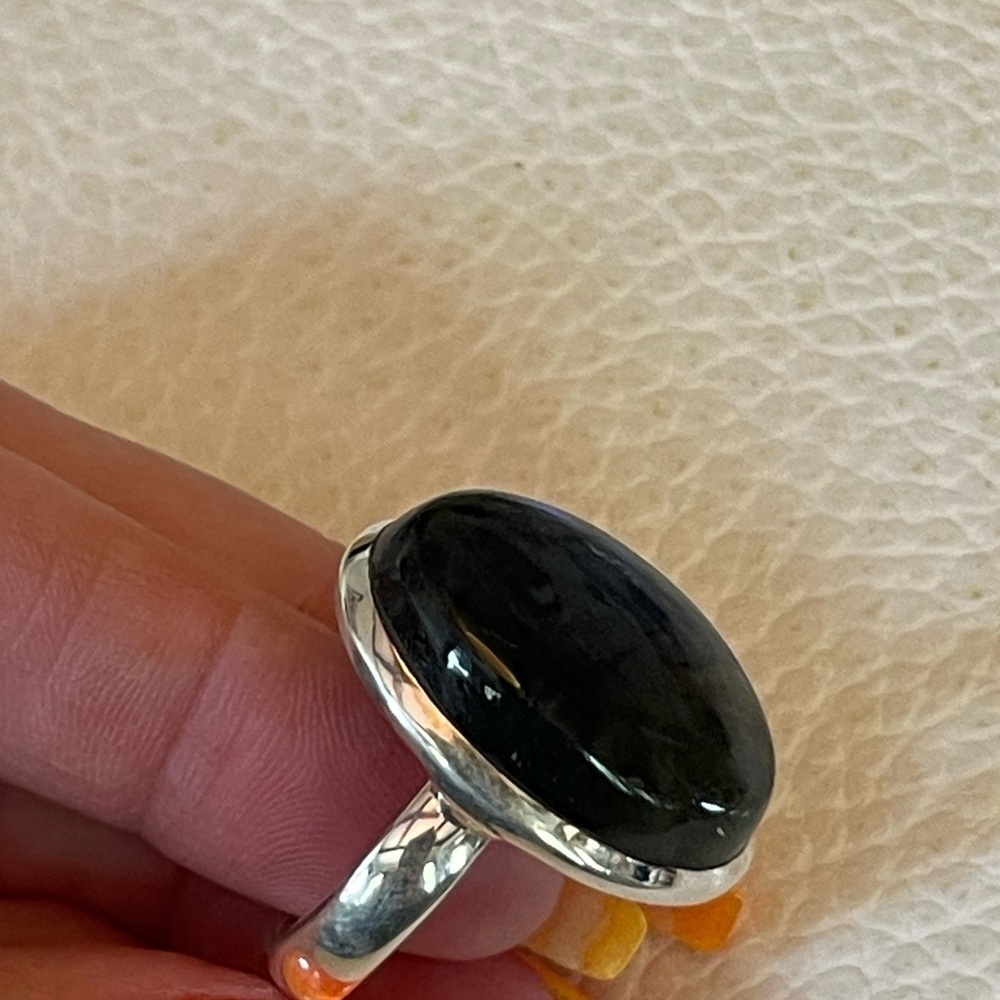 Genuine Labradorite Sterling Silver Ring - Size 8 - Picture 4 of 5